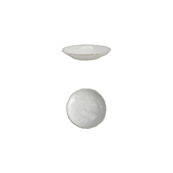 White Stoneware Ball Rim Bowl