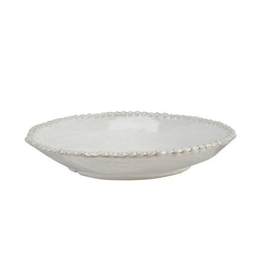 White Stoneware Ball Rim Bowl