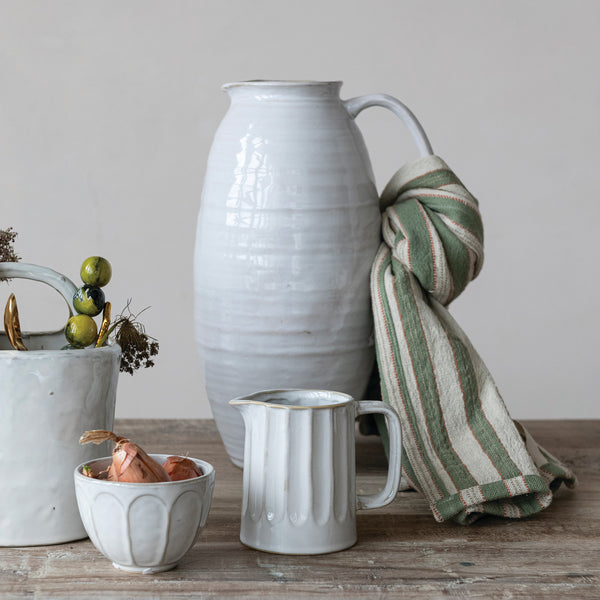Ribbed Creamer Pitcher