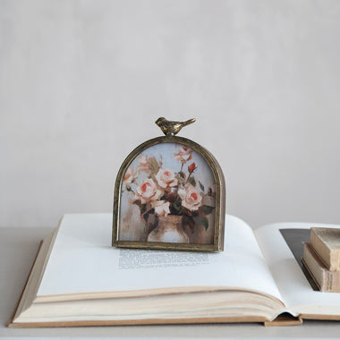 Arched Metal Frame with Bird