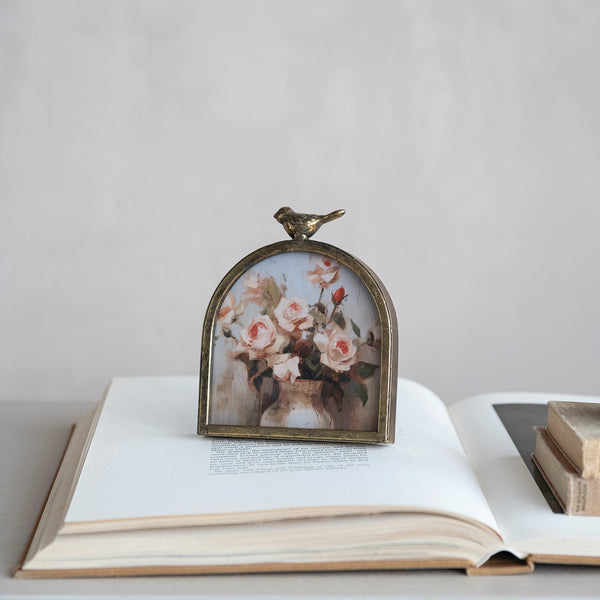 Arched Metal Frame with Bird