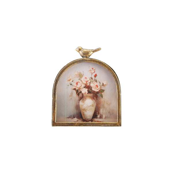 Arched Metal Frame with Bird