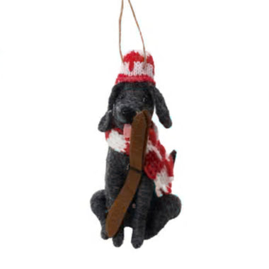 Downhill Doggie Ornament