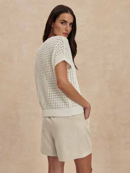 Denny Knit Top: Snow White