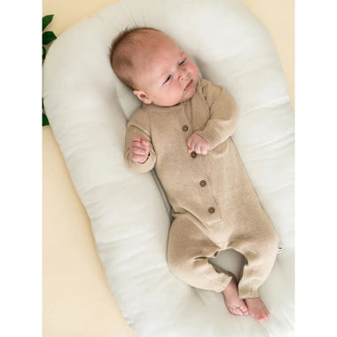 Milan Knit Pocket Jumpsuit: Oat Heather