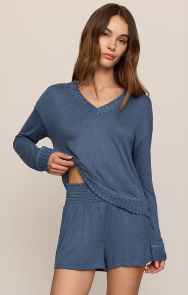 Courtney Long Sleeve Top: True Navy