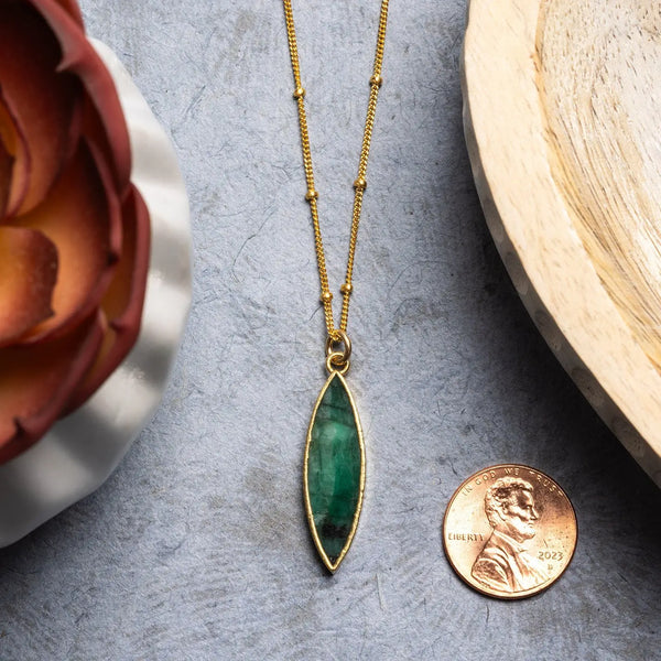 Emerald Marquise Pendant
