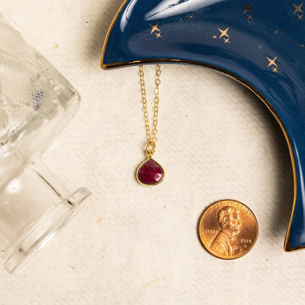 Ruby Teardrop Necklace