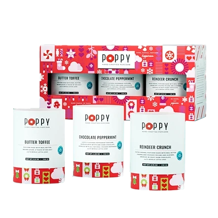 Holiday Popcorn Cylinder Trio