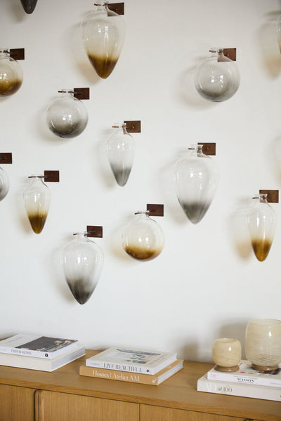 Small Teardrop Wall Mount Vase: Smoke