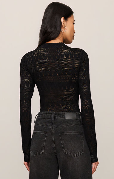 Avery Sweater Top: Black