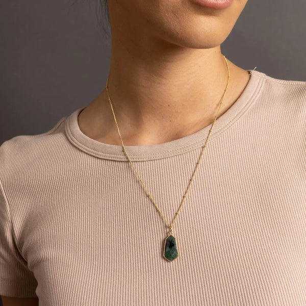 Emerald Hexagon Necklace