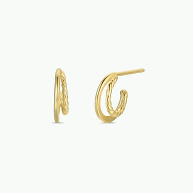 Double Gold Hoops