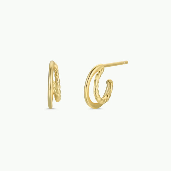Double Gold Hoops