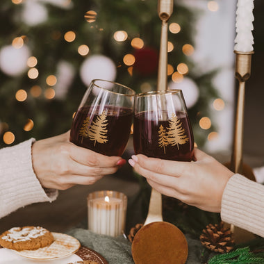 Trees Stemless Wine Glasses Set 2