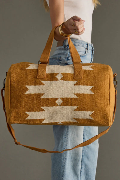 Aztec Duffel: Camel and Cream
