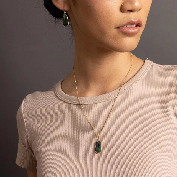 Emerald Hexagon Necklace