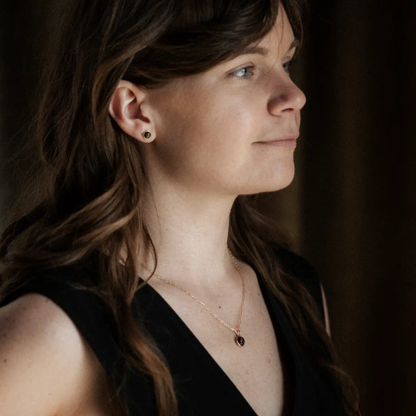 Hyalite Necklace: Copper Obsidian