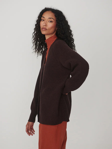 Sitges Knit Cardigan: Chocolate Plum