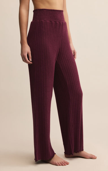 Dawn Smocked Pant: Merlot