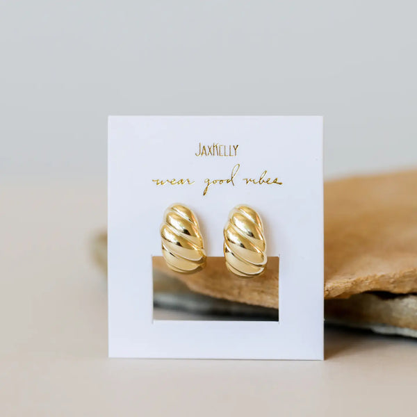Swirl Gold Hoops