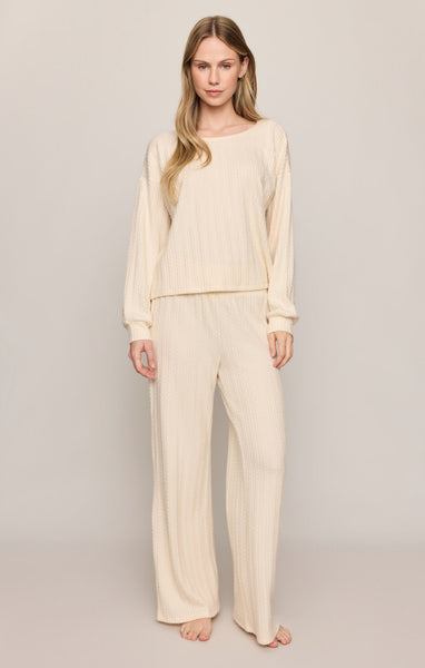 Daydreamer Cable Long Sleeve: Vanilla Ice