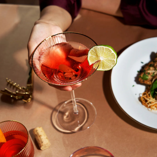 Meridian Gold-Rimmed Martini Glasses