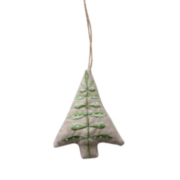 Embroidered Chambray Tree Ornaments