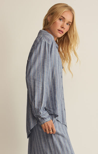 Indigo Perfect Striped Button Up
