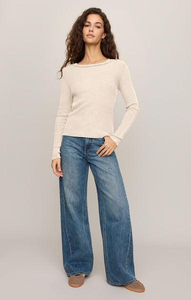 Arlet Mini Thermal Top: Soft Ecru