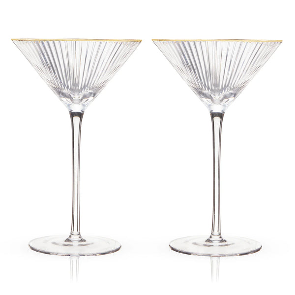 Meridian Gold-Rimmed Martini Glasses