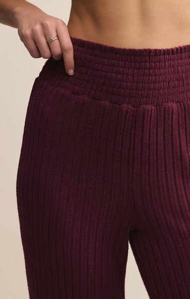 Dawn Smocked Pant: Merlot