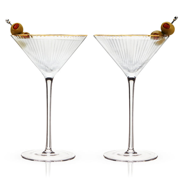 Meridian Gold-Rimmed Martini Glasses
