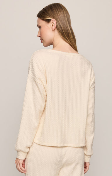 Daydreamer Cable Long Sleeve: Vanilla Ice