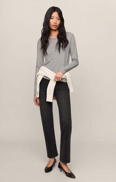Junie Long Sleeve: Heather Grey