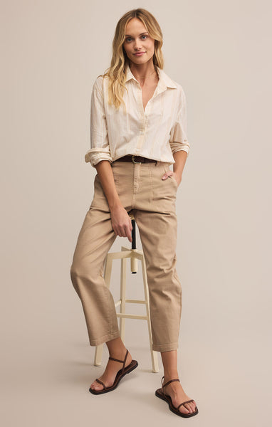 Seaport Striped Shirt: Biscuit