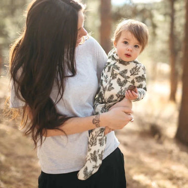 Pine Zipper Footed Romper