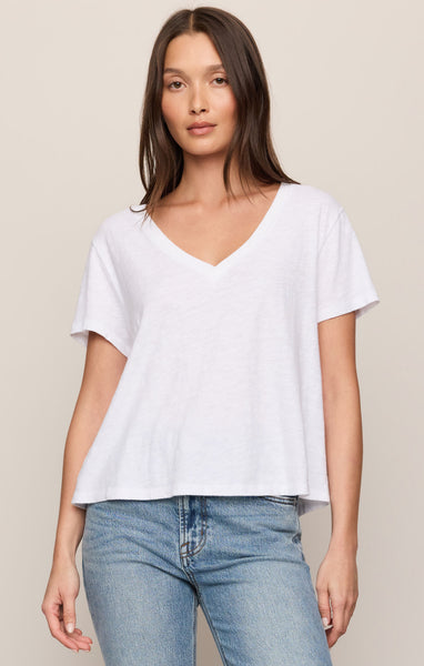 Nomad V Neck Tee: White