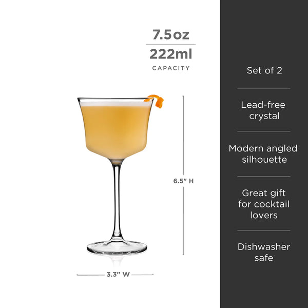 Raye Stemmed Crystal Sour Glasses