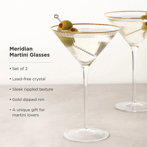 Meridian Gold-Rimmed Martini Glasses