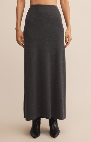 Demure Maxi Skirt: Charcoal Heather