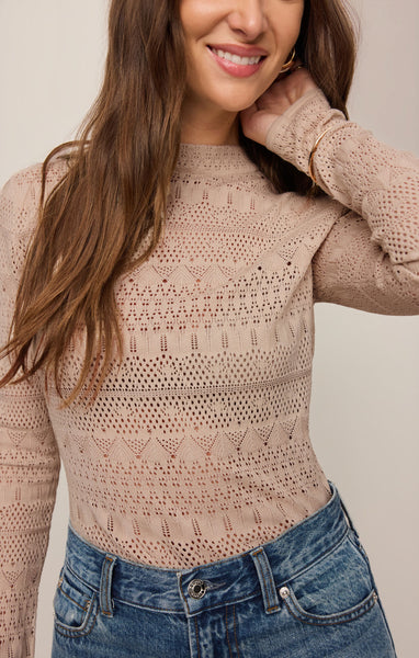 Avery Sweater Top: Soft Ecru
