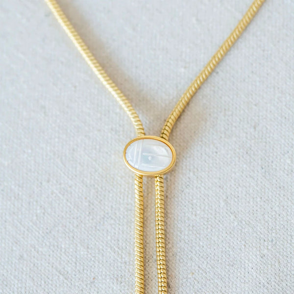 Scarab Lariat: Mother of Pearl