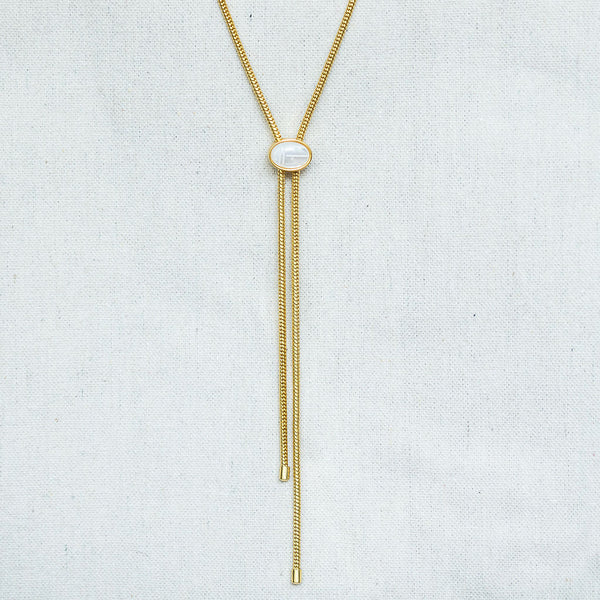 Scarab Lariat: Mother of Pearl