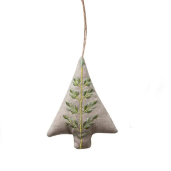 Embroidered Chambray Tree Ornaments