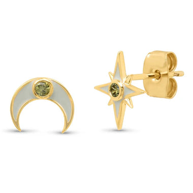 Star/Moon Enamel Studs