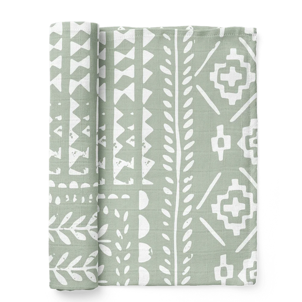 Muslin Swaddle: Green Tapestry