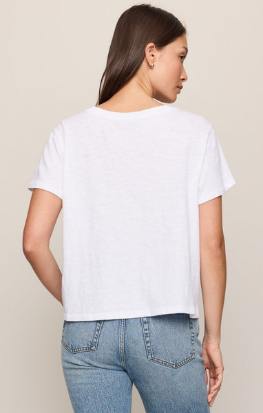 Nomad V Neck Tee: White