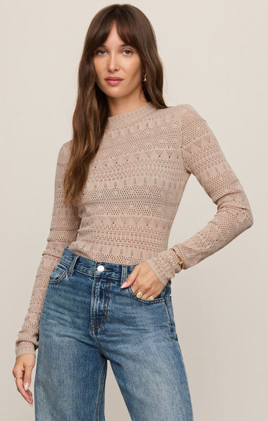 Avery Sweater Top: Soft Ecru