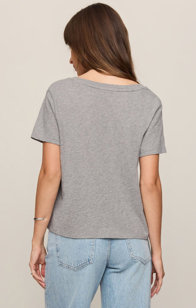 Nomad V Neck Tee: Heather Grey